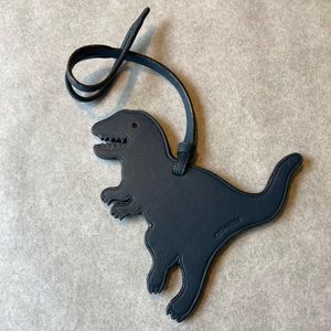 Coach leather bag charm blue dinosaur